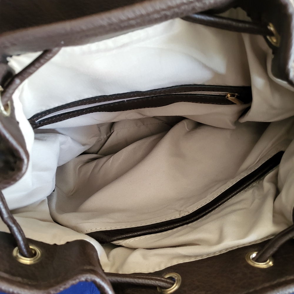 Brown Textured Vegan Leather Womens Backpack - Picture 6 of 11